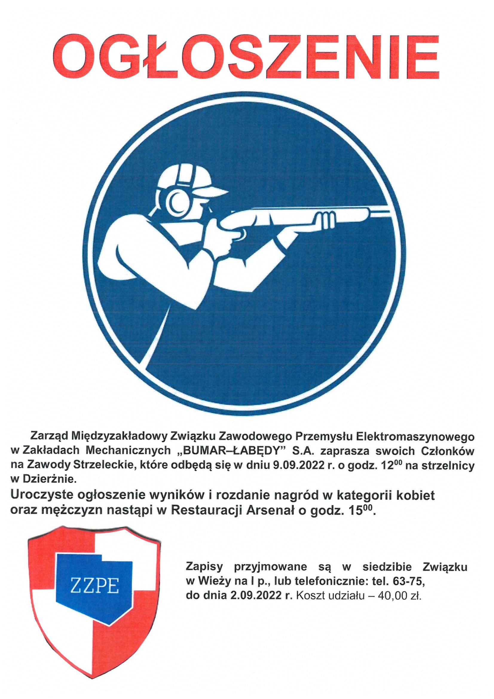 plakat zawody strzeleckie