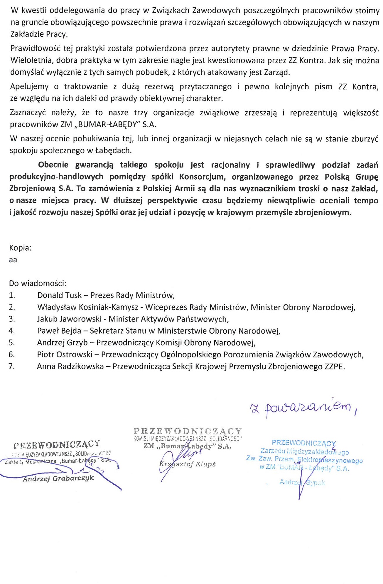 Pismo 3 organizacje 2 strona