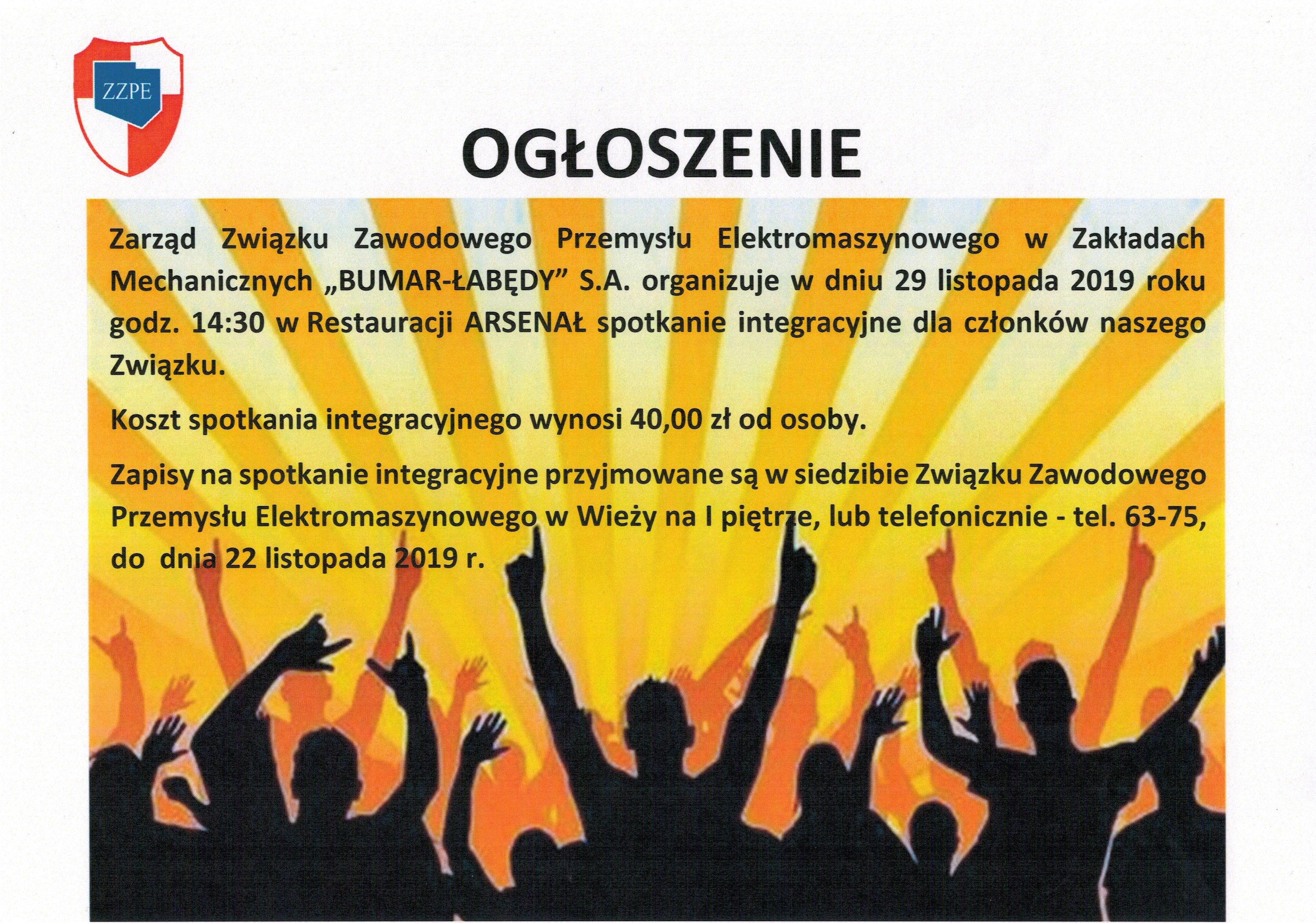 ogoszenie spotkanie integracyjne